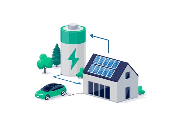 Batteriespeicher mit Solarmodulen
