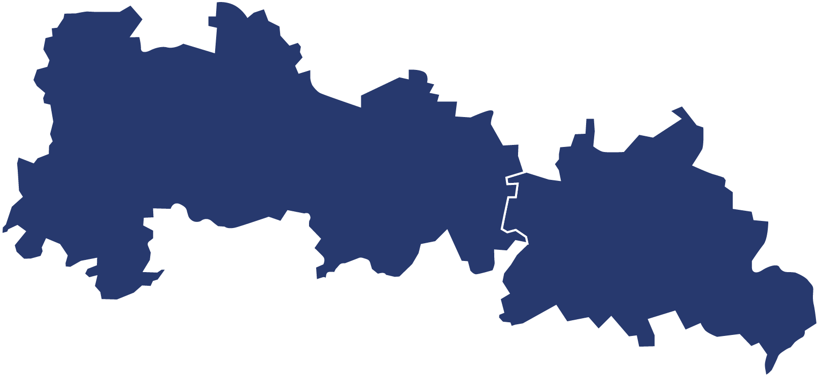Umrisse der Bundesländer Berlin und Brandenburg